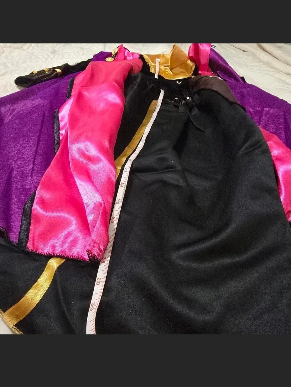 New Ana Princess Size 8 With Crinoline , Black Royal Costume with Gold Trim